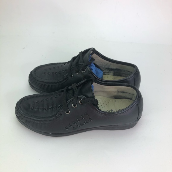 Soft spots Womens Size 7N Black leather lace up - Picture 3 of 7